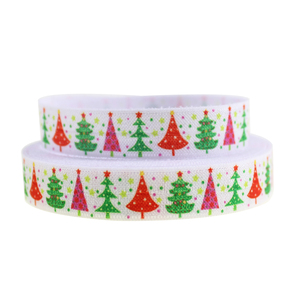 15mm stampa <span class=keywords><strong>albero</strong></span> di natale piega su nastro elastico artigianale regalo regalo fatto da te accessorio copricapo - Product Image 2