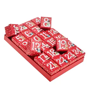 Caja de calendario de adviento de regalo de papel único personalizado bonito