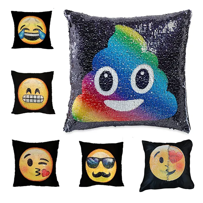 Pullu poop emoji yastık minder örtüsü geri dönüşümlü değişen yüzü yastık emoji