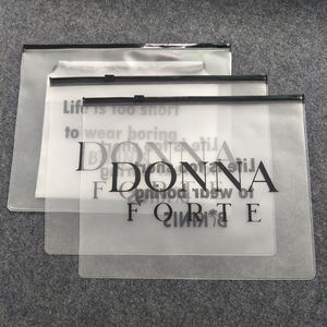 Bolsa de Bikini transparente PVC Slide Zip Lock bolsa personalizada PVC esmerilado cremallera bolsa, plástico impermeable paquete Serigrafía a prueba de humedad - Product Image 2