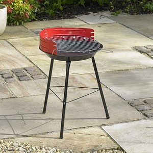 Ortable 14 Inch teteel harharcoal arbecue OUND riririll con Adjustable ooooking eight para Garden arty ututdoor amping - Product Image 5