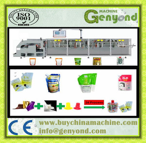 Thượng Hải nhà máy đứng lên doypack Spout Pouch/gói/túi điền Máy đóng nắp cho Jelly sữa Sữa đồ uống nước trái cây đóng gói - Product Image 5