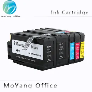 MoYang Kartrid Tinta Kompatibel untuk Hp 711 CZ133A CZ134A CZ135A CZ136A Digunakan untuk HP T120 T520 Pencetak Mesin Plotter