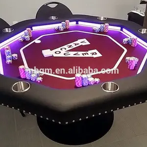 Meja Poker Kasino Bundar 60 Inci Mewah dengan Kaki Kayu Solid