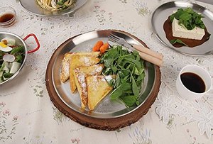 Piatto <span class=keywords><strong>da</strong></span> pranzo rotondo in acciaio inossidabile 9.0 304 lucido opaco, piatto <span class=keywords><strong>da</strong></span> campeggio <span class=keywords><strong>esterno</strong></span>, senza BPA - Product Image 2