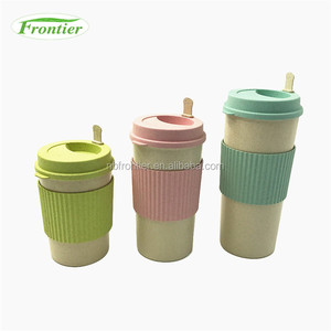 Especiales personalizados diseño viaje Fibra de trigo taza de café con tapa de silicona - Product Image 2