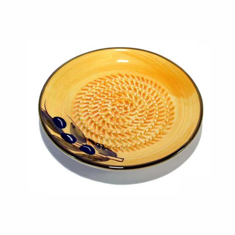 Piatto grattugia in ceramica gialla aglio in ceramica BRT