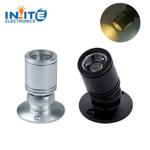 <span class=keywords><strong>Mini</strong></span> <span class=keywords><strong>spot</strong></span> <span class=keywords><strong>LED</strong></span> COB 3W en aluminium noir et argent avec direction de la lumière vers le haut pour <span class=keywords><strong>vitrine</strong></span> d'armoire 175-265V - Product Image 1