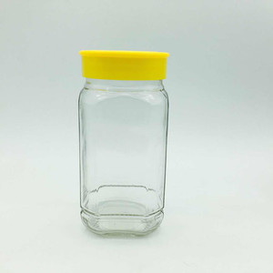 Bouteille en verre pour miel en vrac de 375 ml (500 g) et 750 ml (1000 g) avec bouchon en plastique jaune – Prix abordable - Product Image 3
