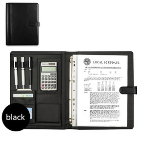 Custom Logo A4 Leather Executive <strong>File</strong> Folder Hard Cover <strong>Expanding</strong> Clipboard with Built-in Calculator for Filing Products - Product Image 5
