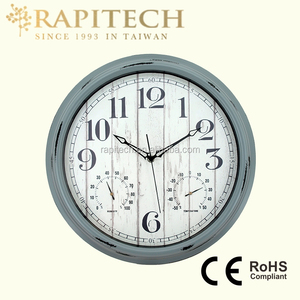 นาฬิกาติดผนังพลาสติกขนาด15.7นิ้วพร้อมเทอร์โมมิเตอร์และเครื่องวัดความชื้นสำหรับสวนกลางแจ้ง - Product Image 3