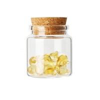 Ecologisch verantwoorde glazen pot van 50 ml, 47 mm diameter, voedselveilig, met natuurlijke kurken deksel, multifunctioneel klein bewaardoosje