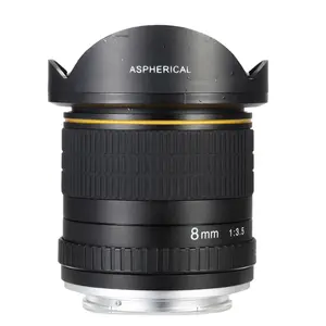 Lightdow 8mm F3.5 Asférica Circular Ultra Largo Lente Olho de Peixe para 550D 650D 750D 77D 80D 1100D Canhão Meio Quadro Câmeras