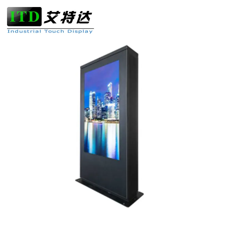 43" free standing outdoor lcd kiosk advertising display totem IP65 temperature control