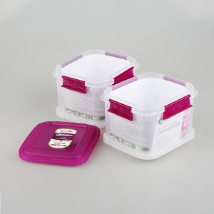 Rõ Ràng Nhựa Mới Hiện Đại Khuyến Mại Quà Tặng <span class=keywords><strong>Cube</strong></span> Kích Thước 2 Lớp Nhấp Vào Khóa Crisper Hộp Lưu Trữ Hộp & Thùng Container Thực Phẩm Có Nắp - Product Image 1