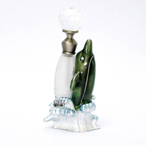 Flacon de <span class=keywords><strong>parfum</strong></span> miniature en verre givré de 6 ml en forme d'animal (dragon, dauphin) en bronze doré, flacon d'huile essentielle rechargeable en forme de bourreau d'abeille - Product Image 6