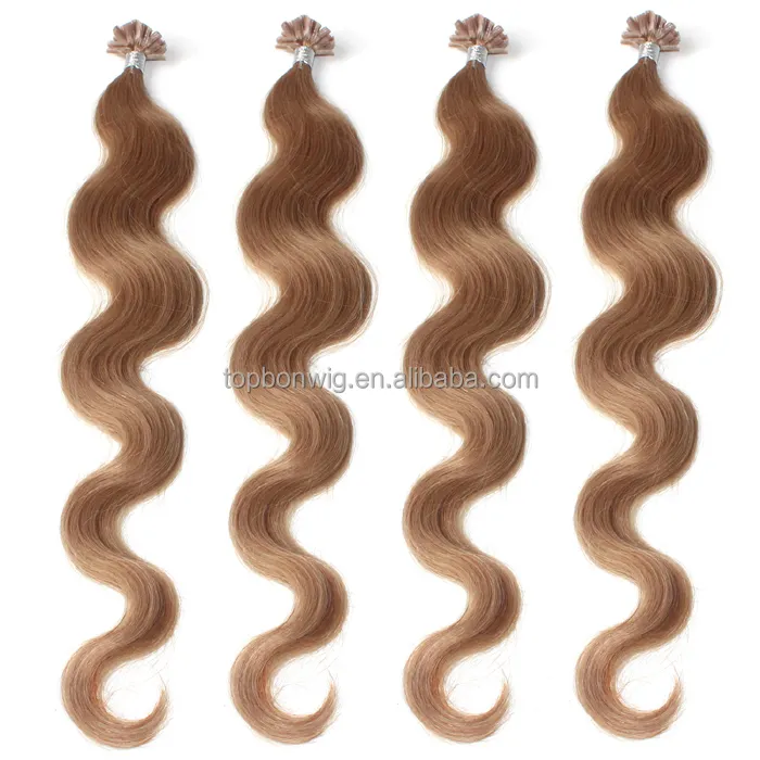 High quality top grade virgin remy hair 8-30 inches pre bonded natural wave U tip hair extension