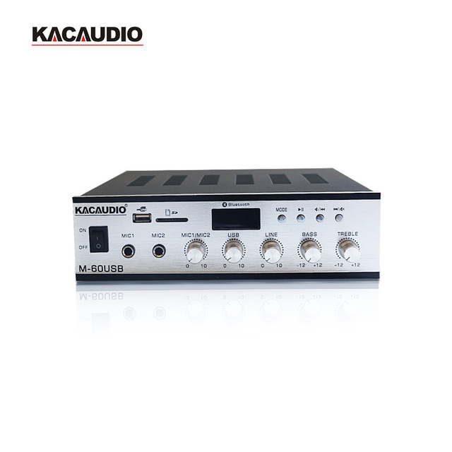 60W PA System Mini Mixer Amplifier with USB MP3 BT for Portable Sound Audio Equipment Professional Karaoke DJ Performance