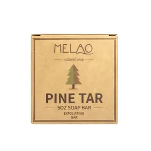 Melao/Label Pribadi/OEM Sabun Minyak Tar Pinus Hitam dengan Aroma Alami