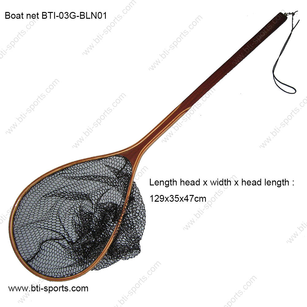 Fly Fishing Long Handle Wooden Net Boat Net Large Sized Wooden Net
