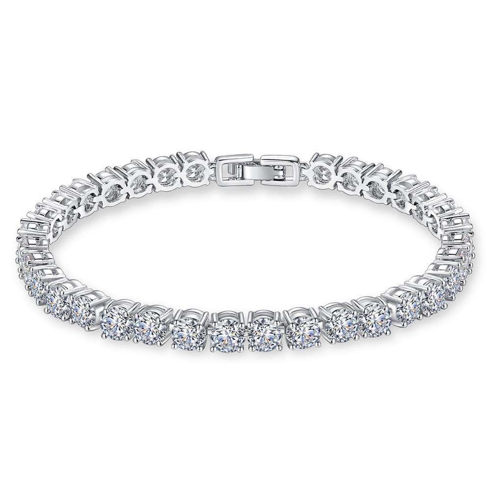 Luoteemi Women Luxury Jewelry Classic Design Aaa+ Round 0.5 Carat Cubic Zircon Diamond Tennis Bracelet 