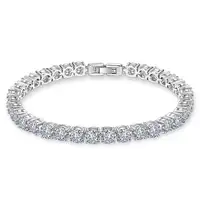 LUOTEEMI - Round Cubic Zircon Diamond Tennis Bracelet for Women