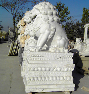 Estatua china tradicional <span class=keywords><strong>para</strong></span> exteriores, tamaño real, escultura <span class=keywords><strong>de</strong></span> mármol blanco, León, mármol, foo, perro - Product Image 5