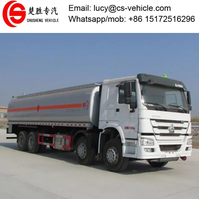 HOWO 8*4 30 CBM amonyak kimyasal sıvı tanker 4 akslar sülfatı sıvı taşıma kamyon için satış