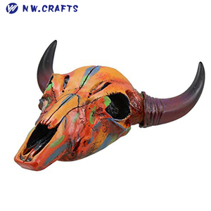 ร้อนขายตกแต่งผนังรายการที่มีสีสันตะวันตกขนาดเล็กขนาดFauxคัดท้ายกระทิงวัววาดกะโหลกศีรษะ - Product Image 2