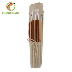 Artista estudiante Supply12 Pcs pintura negro cepillo FineGood punta redonda Punta de pelo acrílico acuarela pintura al óleo - Product Image 5