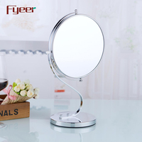 Fyeer Fashion New Double Side Round Magnifying Desktop Cosmetic Mirror Brass Makeup Mirror