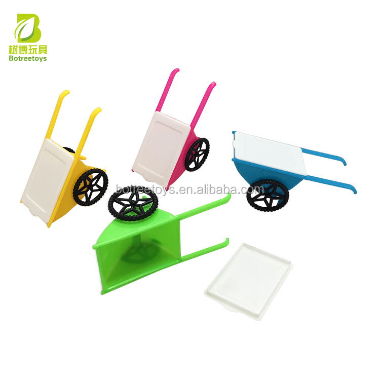 Newest 2 Wheel Garden Dump Cart Shape Empty Plastic Candy Toy
