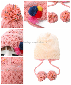 caliente pompones señora punto sombreros de lana de yak - Product Image 2