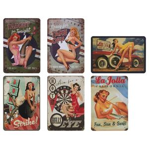 Letreros de <span class=keywords><strong>Metal</strong></span> para decoración de pared, letreros decorativos de Estilo Vintage para la familia