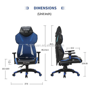 Silla <span class=keywords><strong>de</strong></span> Videojuegos JX2171, Silla <span class=keywords><strong>de</strong></span> Juego Reclinable con Respaldo <span class=keywords><strong>de</strong></span> Malla Transpirable <span class=keywords><strong>para</strong></span> <span class=keywords><strong>Adultos</strong></span> con Almohada y Cojín Lumbar (Azul) - Product Image 6
