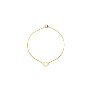 Bracelet fer à cheval Simple en acier inoxydable, accessoires de bijouterie, 1 pièce, en plaqué or 18 carats, lettre U - Product Image 1
