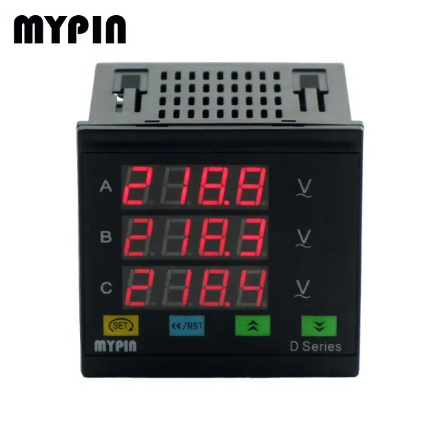 DW93V Voltmeter LED Digital Industrial, Pengukur Voltase Listrik 3 Fase