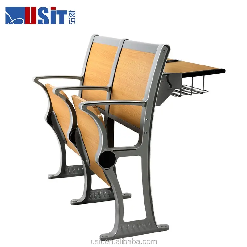 USIT US-908 cheapest school chairs tables college lecture hall desk and folding seat university interlocking church chairs
