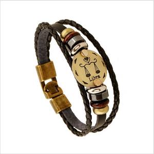 Wholesale Fashion Genuine <strong>Bestfriend</strong> Leather 12 Zodiac <strong>Bracelet</strong> - Product Image 2