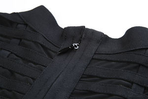 長袖黒柄包帯ドレスMiyingラグジュアリープロムエレガントな女性の短いパーティーイブニングドレス - Product Image 6