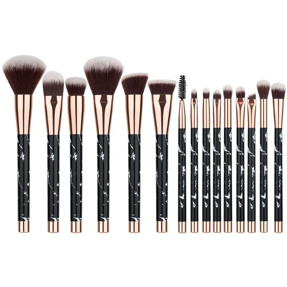 2019 Latest 15pcs Makeup Brushes Set Powder Blush Foundation Cosmetic Makeup Tools With Private Label