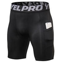 Pantalones cortos de compresión para correr para hombre, logo personalizado, bajo, moq