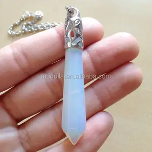 NM15960 Chakra, Reiki, Heilung, Spirituelle Crystal Point Pendel Halskette Opal Bullet Halskette