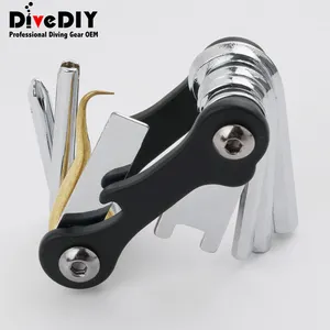 8 in 1 strumento di riparazione dell'attrezzatura subacquea Mini pieghevole Scuba Diver Dive BCD Gear Maintenance Tool