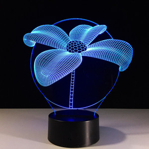7 cambiare colore di Tocco di Loto 3D luce variopinta di notte strano stereoscopico illusione ottica lampada lampada LED della Decorazione Della luce - Product Image 6