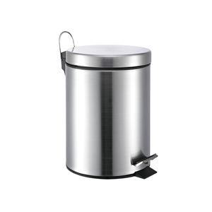 Best Selling Hotel Bathroom Dust bin and Kitchen Household Metal Waterproof Dustbins Stainless Steel Foot Pedal Dust bin