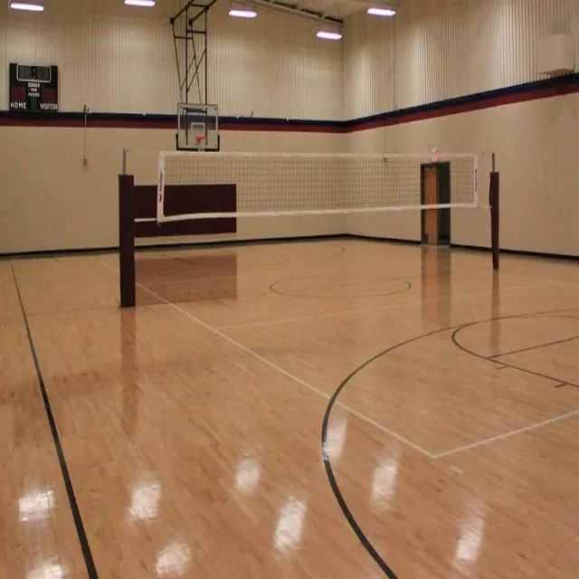 Eco-friendly nontoxic healthy school used PVC indoor sport flooring for sport court