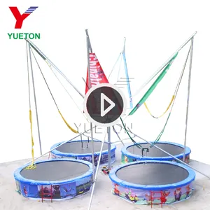 4 In 1 Euro Park Equipment Elastics Price Jumping Outdoor Bungee Trampoline With Machine Amusement For Sale