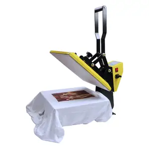 Good looking yellow color 38*38 flatbed heat press printer machine de presse for t-shirt