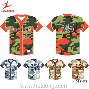 male plain custom sublimation cheap wholesale american camo baseball softball shirt uniformジャージスポーツウェアデザイ - Product Image 5